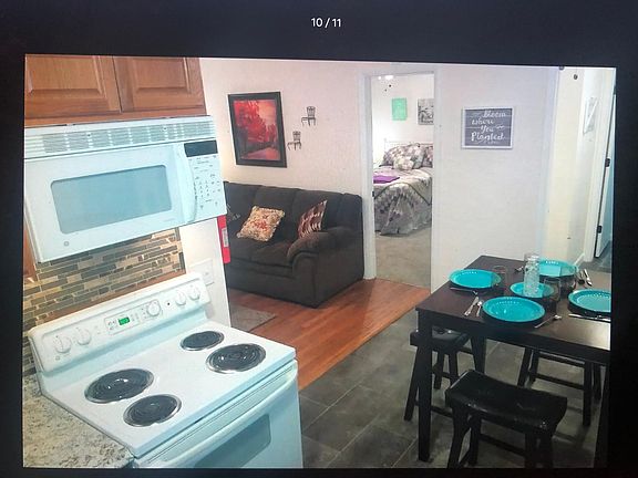 View from the kitchen to the 2nd bedroom.