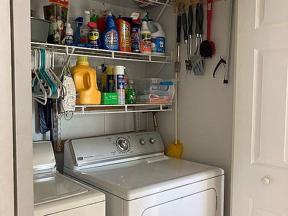 Laundry closet in home