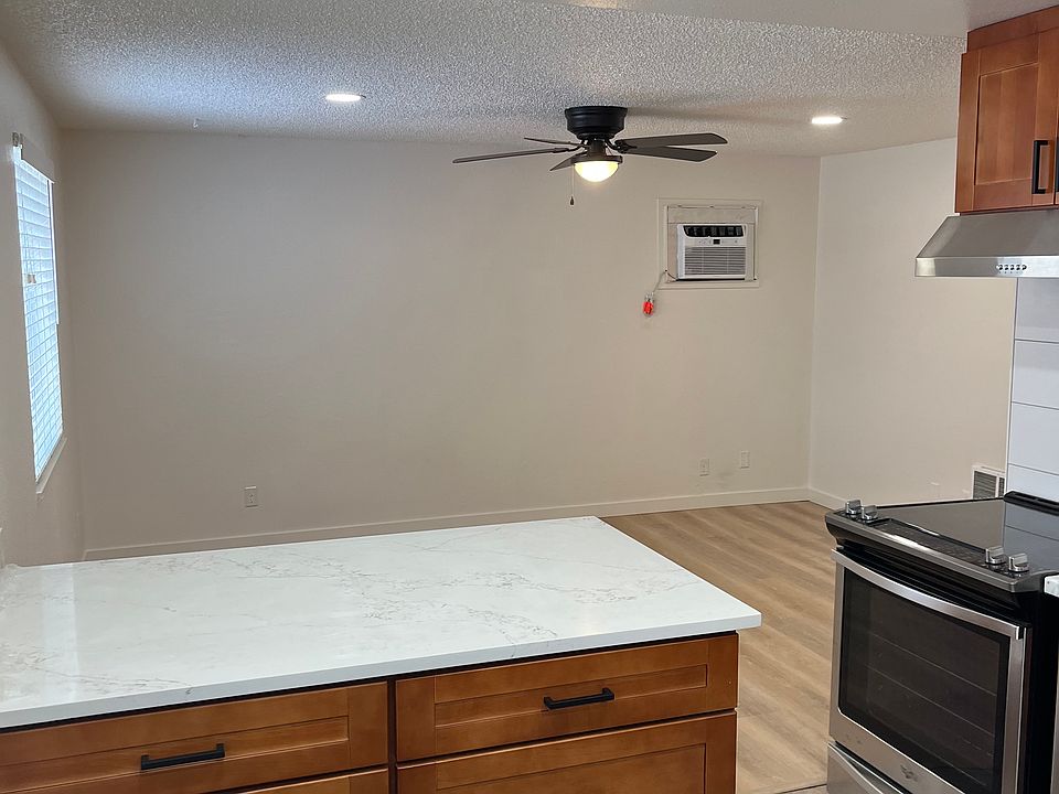 Kitchen and living room - looking from front door