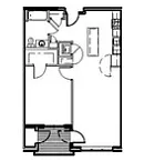 Floor plan 1 Bedroom, 1 Bathroom