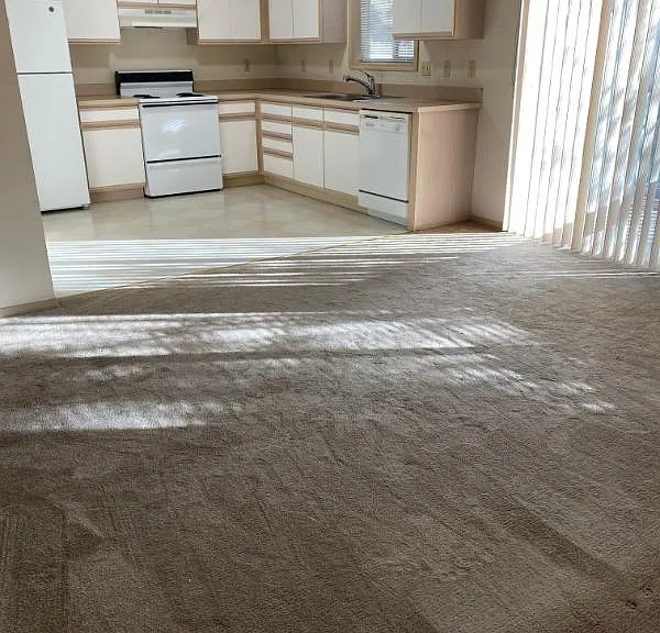 kitchen with partial view of living room