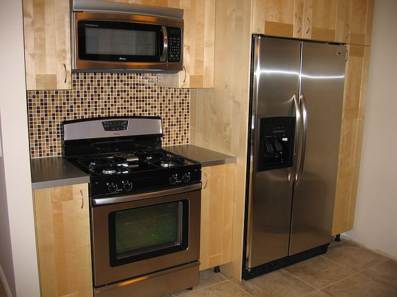 brand new stainless steel appliances