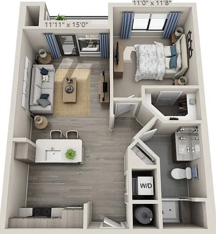 Floor plans are artist's rendering. All dimensions are approximate. Actual product and specifications may vary in dimension or detail. Not all features are available in every apartment. Prices and availability are subject to change. Floor plans are artist
