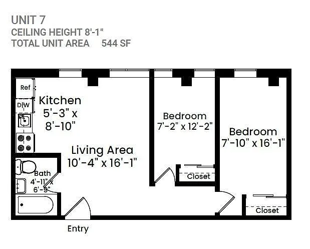 Floor plan 1 Bedroom