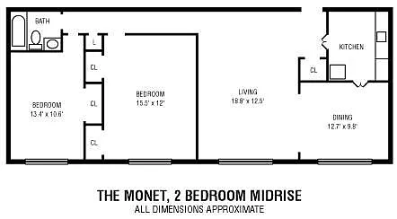 Floor plan 2Bedroom 1Bathroom