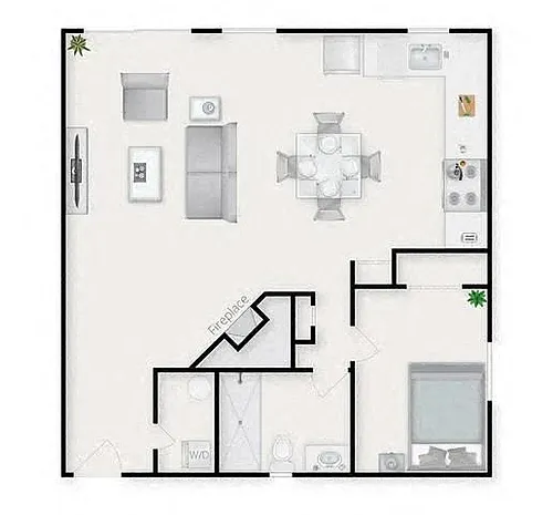 Floor plan 1 Bed 1 Bath