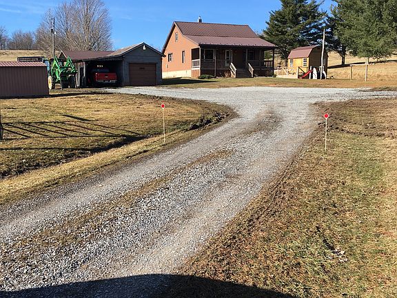 Halfway out the driveway.