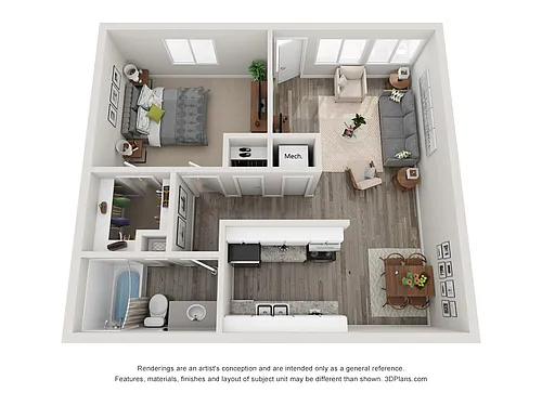 Floor plan 1x1-ch