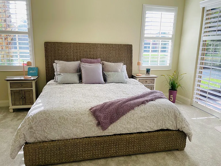 Master bedroom with access to pool area