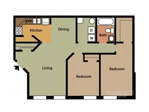 Floor plan Two Bedroom
