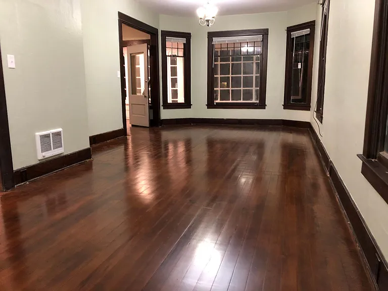 Large light filled rooms with refinished old-growth fir floors. Living room, dining room, family room (room for your home office).