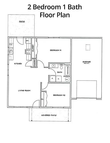 Floor plan Single level 2 Bed 1 Bath