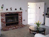 Living room/Brick Fireplace
