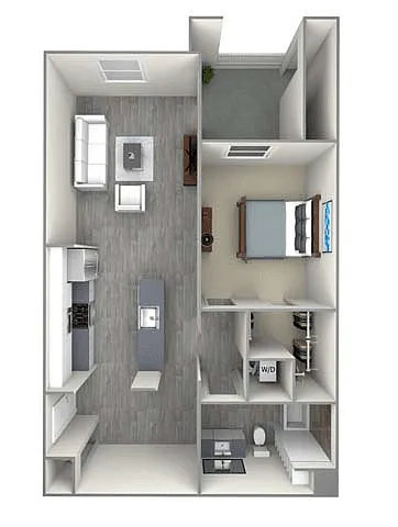 Floor plan 1 Bed 1 Bath A3
