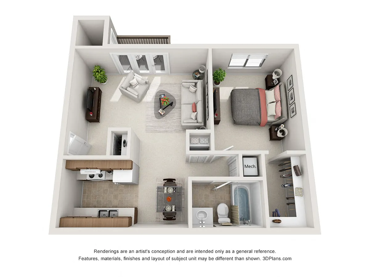 Floor plan One Bedroom A