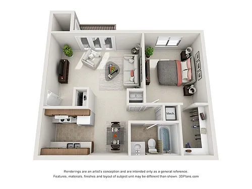 Floor plan One Bedroom A