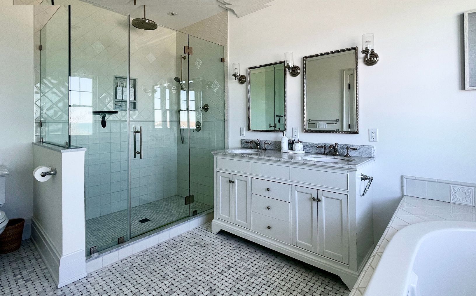  Primary bathroom with jacuzzi tub and large stall shower