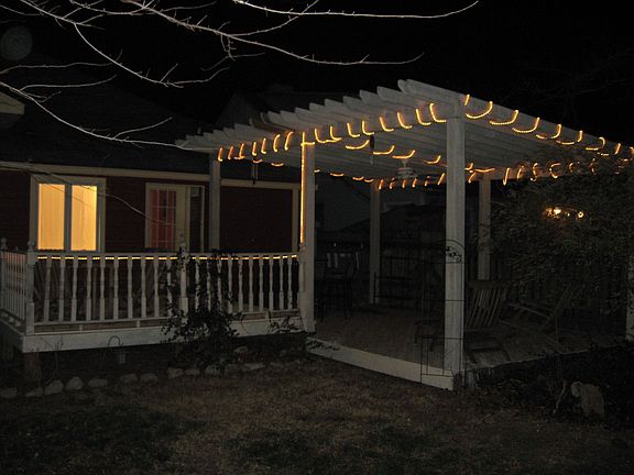 Back deck under the lights