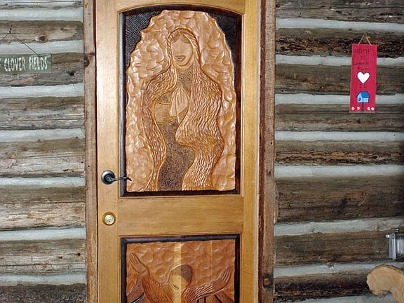 Hand carved front door