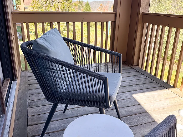 Balcony feels private and secluded, overlooking Holiday Valley