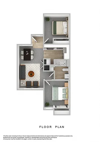 Floor plan Two Bedroom One Bathroom