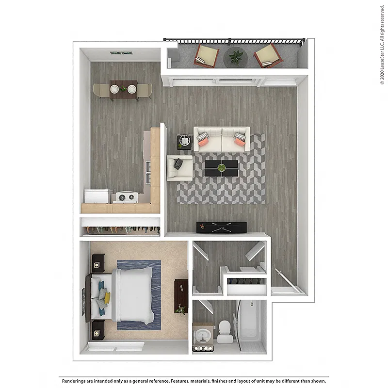 Floor plan OneBedroom-PlanC