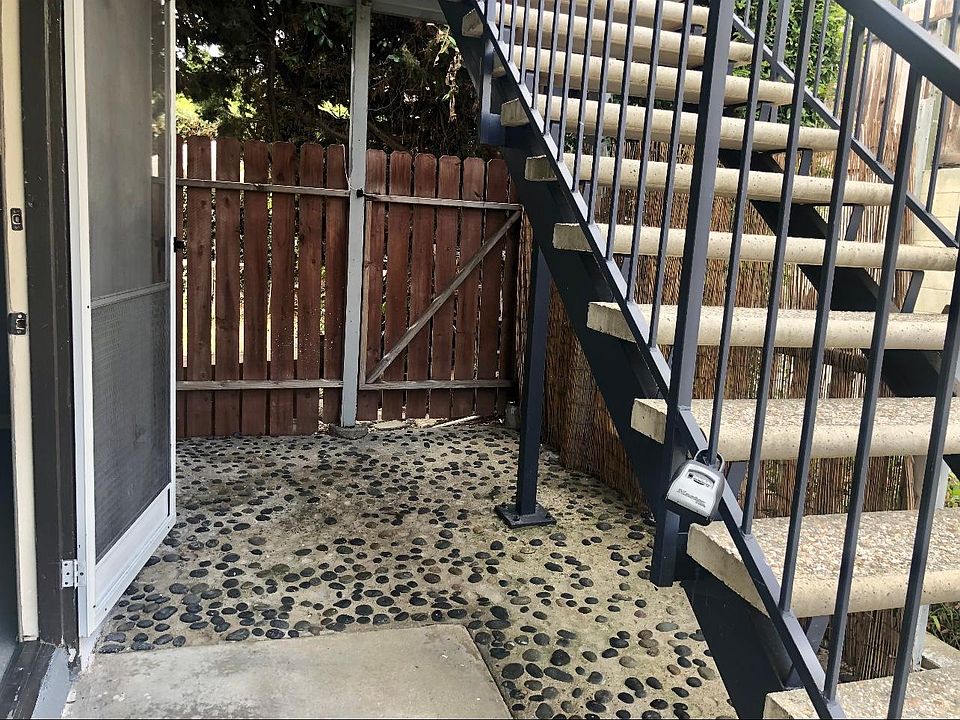 patio in front of the front door