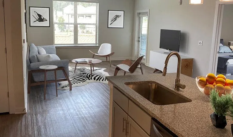 View of the living room from kitchen