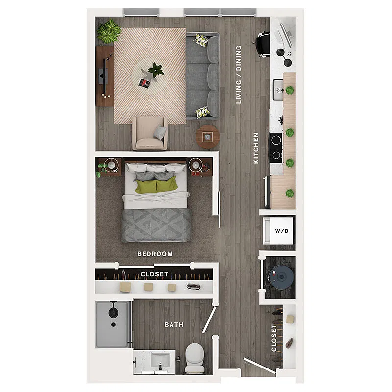 Floor plan 1BR/1BA - A