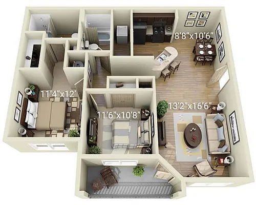Floor plan B1 - Neutral Palette