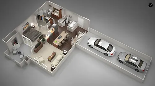 Floor plan 1X1-920GAR