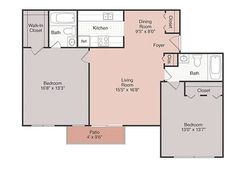 Floor plan Two Bedroom