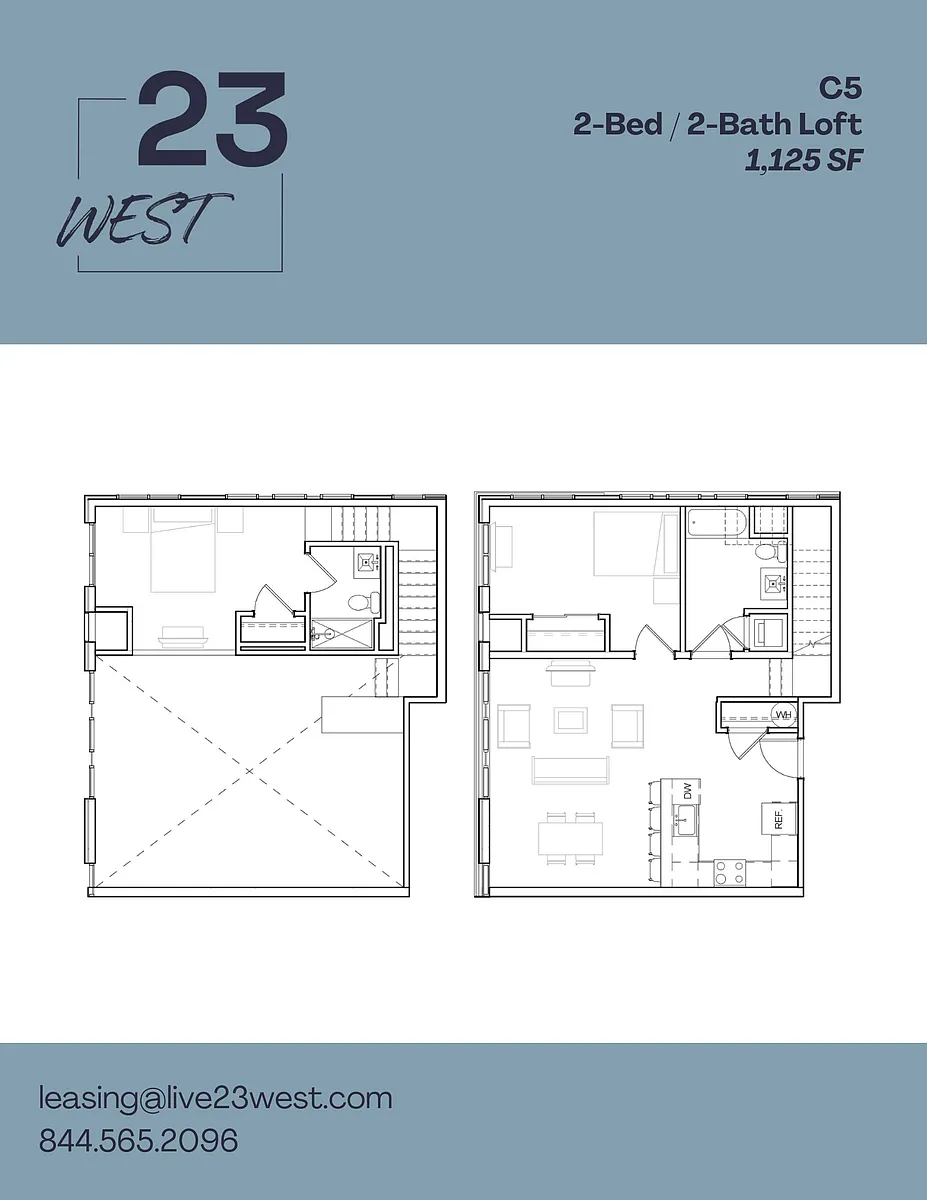 Floor plan C5 - 2 bed 2 Bath Loft