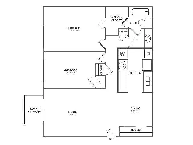 Floor plan Elm (906 SF)