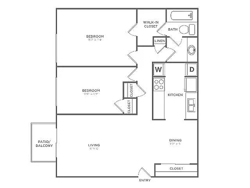 Floor plan Elm (906 SF)