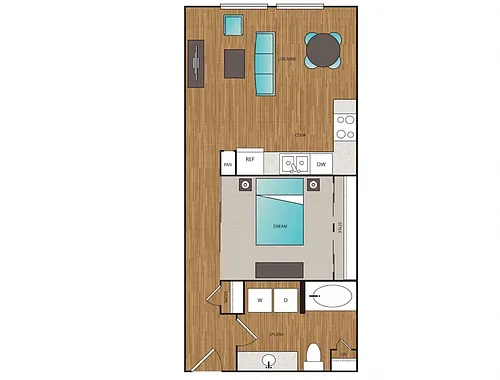 Floor plan Phase I Urban 1x1 B