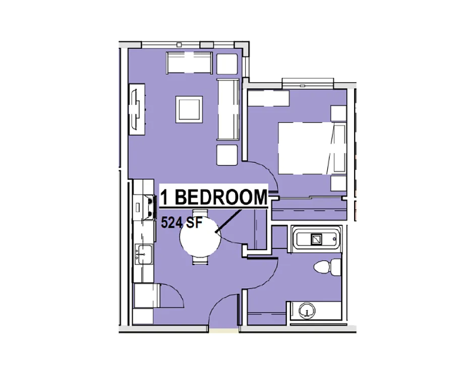 Floor plan 1 Bedroom