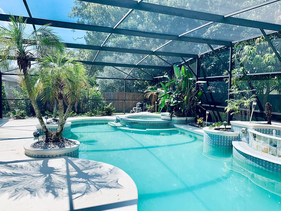 Side view of pool