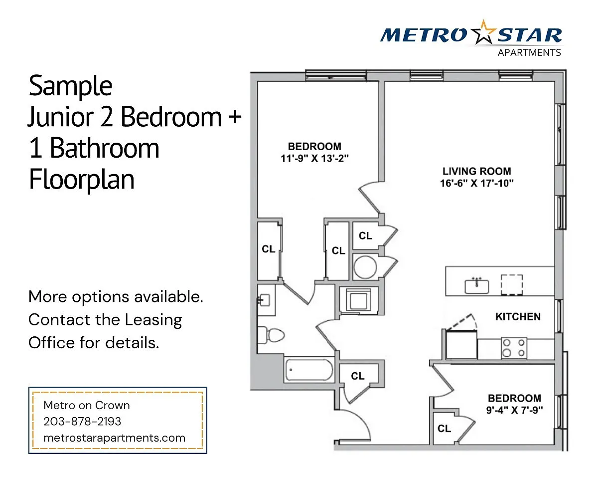 Floor plan Jr two bed one bath