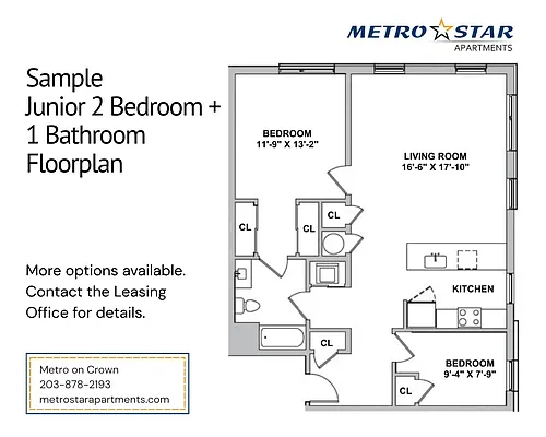 Floor plan Jr two bed one bath