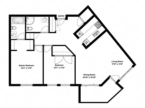 Floor plan 2 Bed 2 Bath G