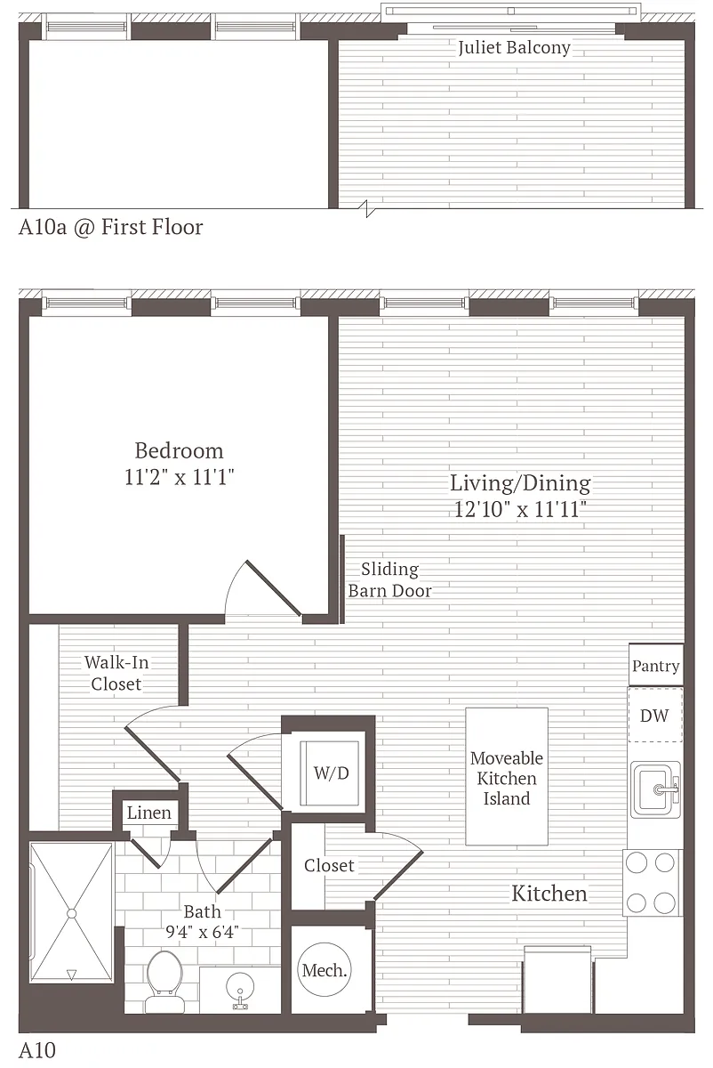 Floor plan 1 Bed 1 Bath