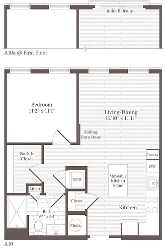 Floor plan 1 Bed 1 Bath