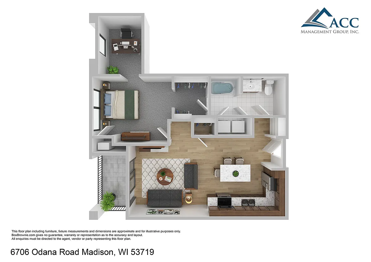 Floor plan 1x1DEN