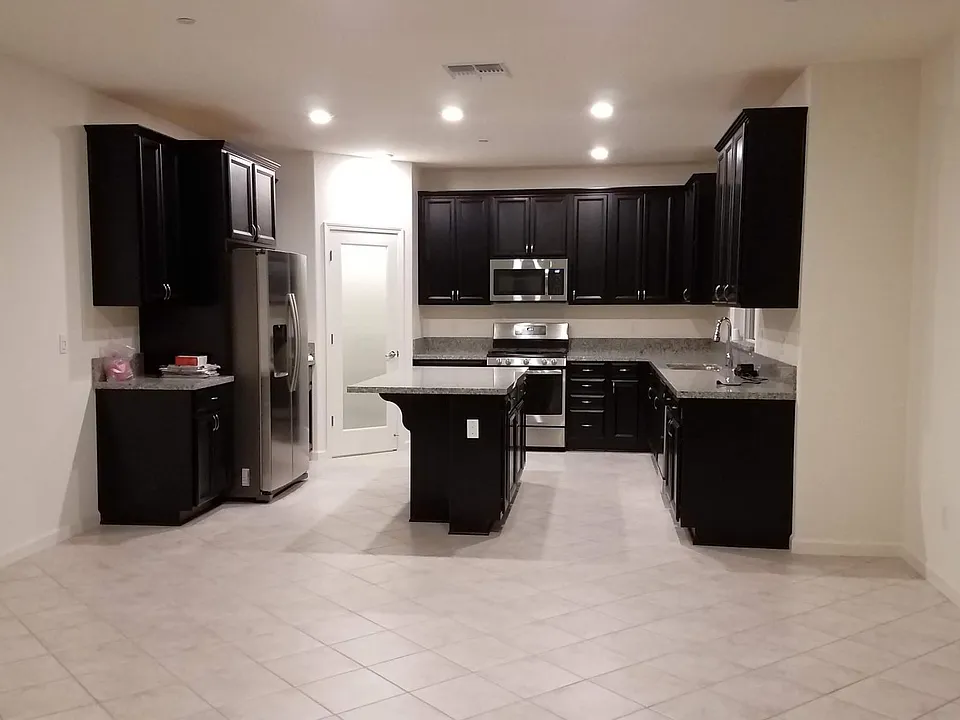 Actual house kitchen and dining area
