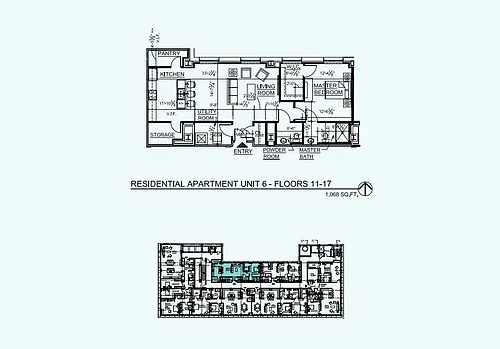Floor plan Unit 6 - Floors 11-17