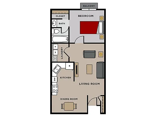 Floor plan 1 bedroom
