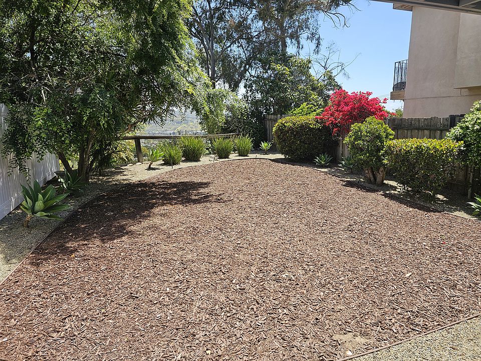 Private yard with views