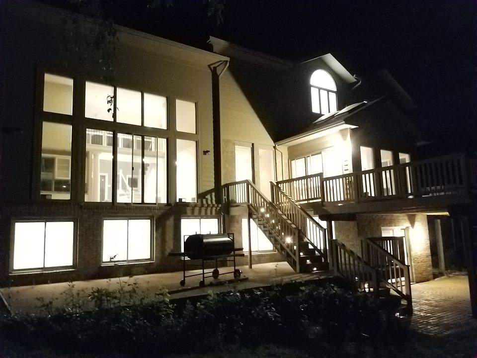 Deck & Paver patio at night