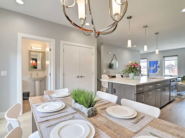 Entertaining is easy and conversation flows no matter where you are in the wide open space.